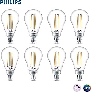 Philips LED Dimmable A15 Light Bulb: 300-Lumen, 2700-Kelvin, 4.5-Watt (40-Watt Equivalent), E12 Base, Clear, Soft White, 8-Pack