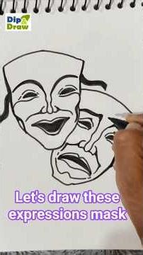 draw a mask #mask #draw mask #mask Drawing #happy and sad face #faces #expression
