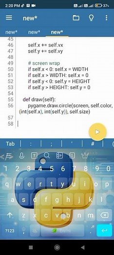 Gravity effect #python #programming #coding #design #animation #gravity #effect #games #algorithm