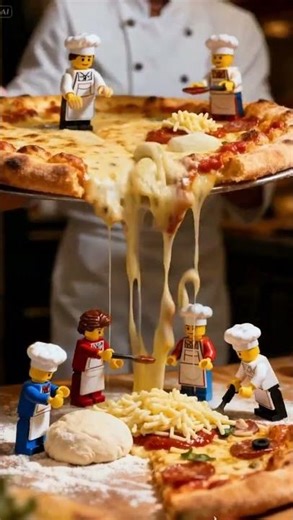Giant Pizza #bigfood #bigpizza #minifigures #shorts #lego