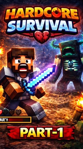 Minecraft Hardcore Survival Part 1 💀🔥 | Day 1 Begins #shorts