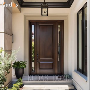 [Hot Item] Exterior Luxury Hard Solid Wood Doors Teak Wooden Main Double Door Designs with Decorative Glass