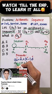 Algebra Review (Arithmetic Sequence)‼️ #maths #mathreview #LETReview #CSEReview #virals #viralvideoシ #viralpost2025 | Math Teacher Mario