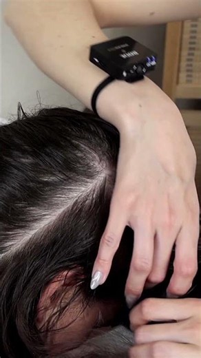 ASMR Detailed BEHIND Ear & Scalp Exam with Nails | Scratching & Hair Parting #short #asmr #shorts