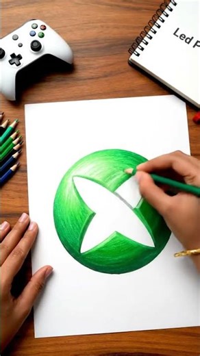 Drawing Realistic Xbox Logo in 8 Seconds 🟢✍️