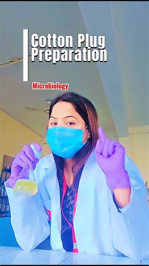 Miss.Mannu on Instagram: "👉Cotton Plug Preparation 🧪 | Basic but Most Important Lab Skill” Cotton plug preparation ek basic but crucial lab step hai 🧫 Agar plug sahi nahi hua to ❌ contamination pakka! Is reel mein dekhiye: ✔️ Cotton plug kaise banate hain ✔️ Proper air passage ka dhyan through pop noise test. ✔️ Sterilization se pehle important tips Microbiology lab work starts with a perfect cotton plug 👩‍🔬✨ Save it for practicals & viva 📌 #microbiology #labreels #laboratory #trending #co
