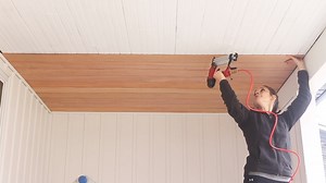 This is the first of what is sure to be several videos detailing our porch makeover! I'm starting at the top and remodeling the ceiling with an easy and inexpensive solution to wood planks. Let me know below which DIY I listed for my porch makeover are you most looking forward to? Affiliate link to brad nailer: https://amzn.to/3dm7Hui Exterior home makeover video: https://www.youtube.com/watch?v=O6i0s_Uxqvs&feature=emb_title | Welcome to the Woods