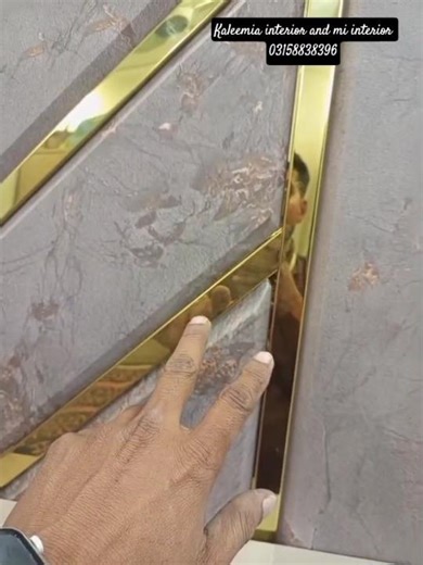 golden ss work behind the bed wall #interiordesign