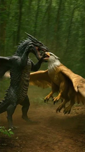 “Dragon vs Griffin | Epic Battle in the Enchanted Forest” #shorts