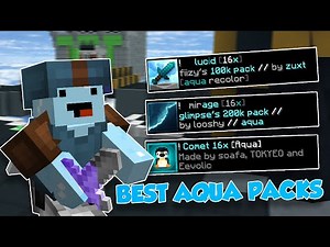 The BEST 16x AQUA TEXTURE PACKS for BEDWARS 1.8.9 | Hypixel Bedwars commentary