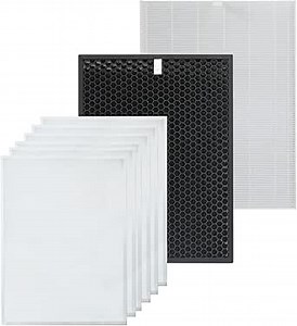 PUREBURG Replacement Filter Set Compatible with Winix HR900 Ultimate Pet Air Purifier, H13 HEPA + Activated Carbon Filter + 6 Pet Hair Pre-Filters 3-Stage Filtration