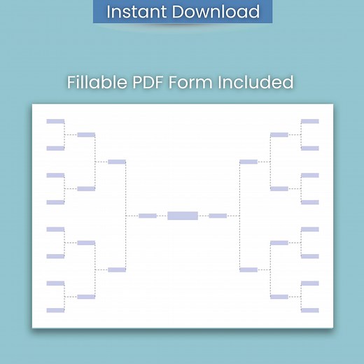 Tournament Bracket Printable, Blank Bracket 8 16 32 Team, Fillable Pdf Bracket, Single Elimination Bracket, Sports Bracket Template - Etsy