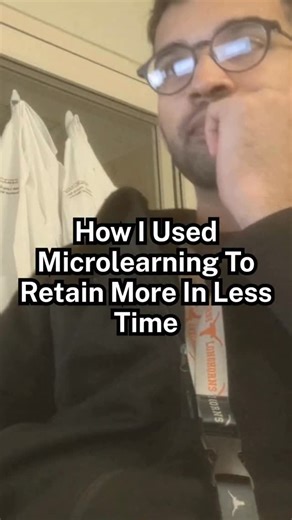 TheMDJourney - Med School Tips on Instagram: "Read below👇 📘 I stopped forcing myself into long study blocks and started using tiny high intensity learning bursts. I’d take one clinical concept and break it into a 90 second explanation I could recall anytime. Those micro sessions fit perfectly between patient charts and elevator rides. My brain began absorbing information without ever feeling overloaded. ⏱️ I built a habit of creating mini case vignettes from whatever I studied that day. If I l