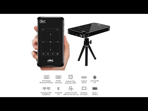 DLP-mini portable projector P09 with Android 9.0, 4K, WiFi, Bluetooth, 4000MA