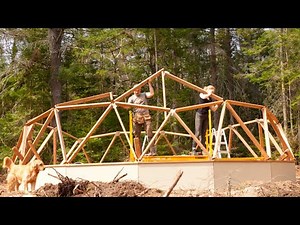 Building a Geodesic Growing Dome Greenhouse in the Forest, Ep1
