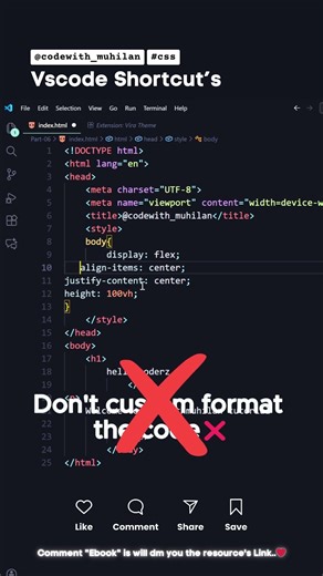 Vscode Shortcut Part-05 #codewith_muhilan #shortcut #vscode
