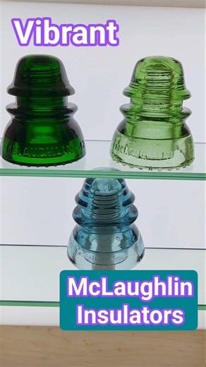 Vibrant Telephone Insulators of the McLaughlin Glass Company! #green #emerald #colorful #insulator