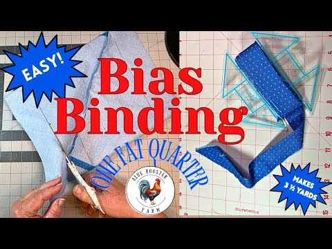Continuous Bias Binding From a Fat Quarter\\Only 2 Seams\\Makes 3 1/2 Yards\\Step-by-Step Tutorial