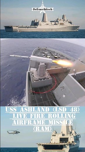 USS Ashland (LSD-48) Live Fire RIM-116 Rolling Airframe Missile (RAM)
