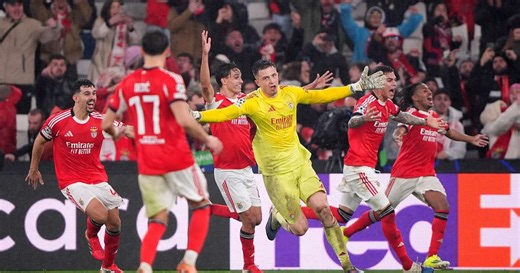 Com gol de goleiro, Benfica vence o Real Madrid e se classifica na Champions League