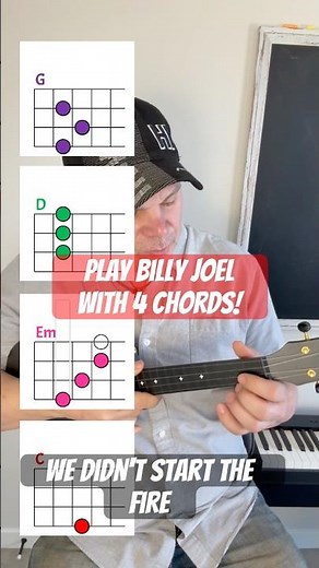 Play Billy Joel perfectly with only 4 chords #Ukulele #BeginnerUkulele #UkuleleLesson