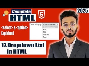 How to Create a Dropdown List in HTML | HTML Tutorial for Beginners | HTML Full Course