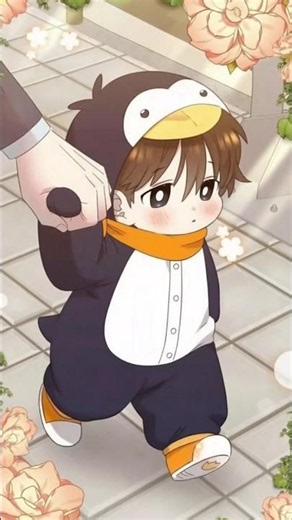 When he wears a penguin suit! 😍✨ | Brother, Am I Cute? #manhwa #manga #anime #cutebaby #manhua