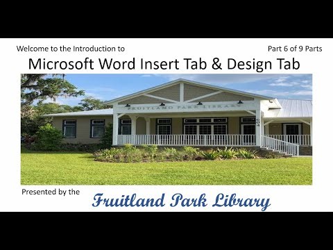Microsoft Word pt 6 Insert & Design Tabs
