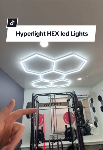Hyperlight Hexagon LED Lights Transform Any Gym Or Gaming Setup With Modular RGB Wall Panels And Ultimate Content Creator Lighting #ledlights #rgbsetup #homegymsetup #gamingroomlights #tiktokcreatorpicks