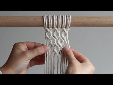 DIY Macrame Tutorial: Small Diamond Pattern Using Double Half Hitch Knots!
