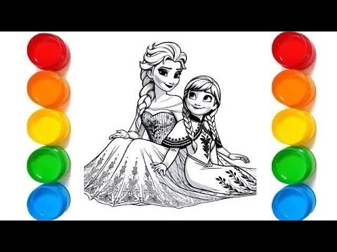 How to Draw Elsa from Frozen | Disneyland Drawing for Kids | Frozen Coloring Pages | Drawing