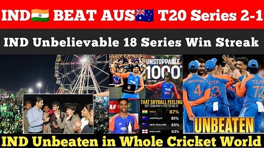 828K views · 20K reactions | IND Made 18 Consecutive Series Win World Record拾| Won Series 2-1 vs AUS | Pak Reactions | Hashtag Beastie Entertainment | Facebook