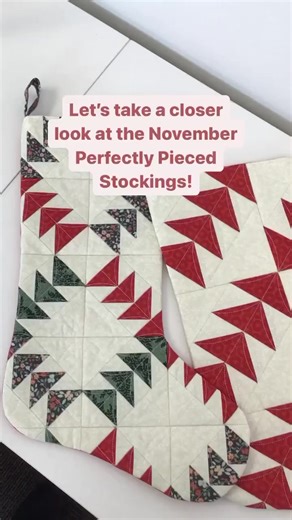 The special project for the November Perfectly Pieced box is this amazing stocking! We provide instructions on how to make the stocking with a 4", 6", or 8" block! Get yours today by heading to https://metimedelivered.com/perfectly-pieced/ | ME Time - Machine Embroidery Subscriptions