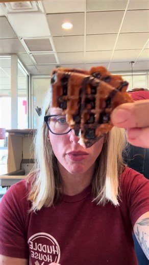 Deep fried chocolate waffles with strawberry and whipped cream topping. Delicious #waffle #serverlife #waiterslife #breakfast