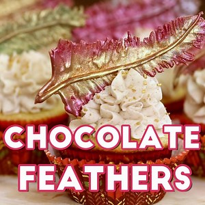 Chocolate Feathers add a GORGEOUS touch to cupcakes, cakes, or any dessert! Full Recipe: http://www.sugarhero.com/chocolate-feathers/ | SugarHero Dessert Recipes