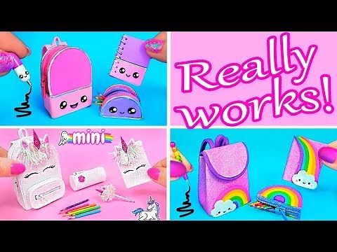 DIY Back to School ~ DIY Miniature School Supplies! Unicorn, Kawaii, Rainbow