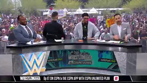 Not bad, @Hali! 👍#WrestleMania streams TONIGHT at 6 ET/3 PT on the @espn app with the first hour streaming LIVE on ESPN!➡️ https://t.co/jKAIj8nxxt