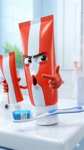 Toothbrush Thinks It’s the Hero, Colgate Disagrees 🦷🪥 #objects taking video