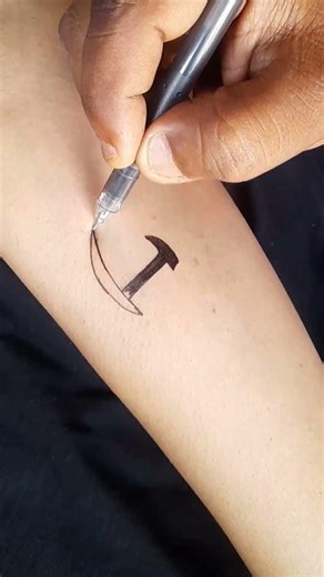 How to draw tattoo tribal on arm with pen temporary #tattoo #shorts #trending #tribal trib