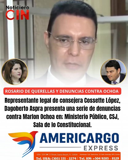 #ULTIMAHORA Apoderado legal de consejera del CNE, Cossette López, presenta querellas y denuncias contra consejero Marlon Ochoa. #NoticieroCIN #3DeNoviembre #EleccionesGenerales2025 #Honduras | Noticiero CIN