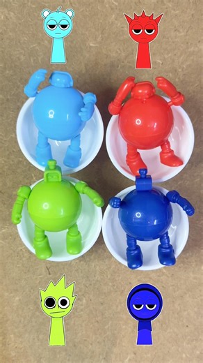Red + Light Blue + Dark Blue + Green #sprunki #colormixing#satisfying