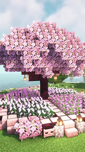 Jardín de flores 🌸 ✅ TUTORIALES YouTube - Mewnipixel #minecraft #minecraftbuilding #minecrafttutorial