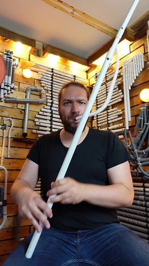 PVC Fujara Style Vertone Flute with Small Drone Flute