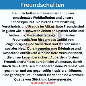 Freundschaft | Deutsch mit Videos - Online German learning | German Language Videos. . . . . #learngerman #DAF #german #germany #GoetheExam #onlinekurs #DaF #germanlanguage #learngermanonline #germanvideos #onlinekurs #online #Grammatik #lernen #sprachelernen #germantown #GermanEngineering | Deutsch lernen