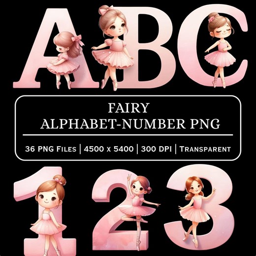 Fairy Alphabet Numbers PNG A–Z 0–9 | Enchanted Fantasy Letters for Learning Decor Digital Download - Etsy UK