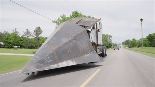 Watch how this semi truck crushed cars