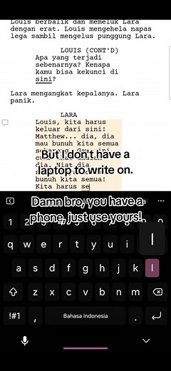or write it on the book! there is no reason to stop 🔥 #writing #filmscript #script #naskahfilm #writerduet