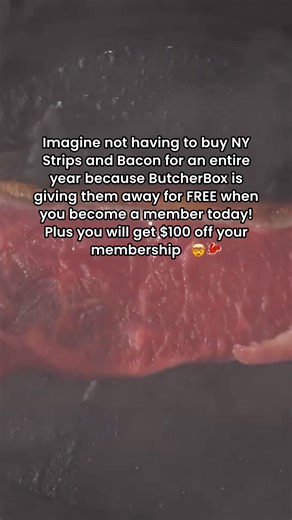 🚨Our Biggest Cyber Monday Sale EVER Is Here!🚨Get FREE Steaks & Bacon for a YEAR $100 off and save up to $1,235* when you sign up with ButcherBox. Get your choice of 100% Grass-Fed, Grass-Finished: 🥩Ribeyes 🥩 🥩Filet Mignons 🥩 🥩NY Strips 🥩 | ButcherBox