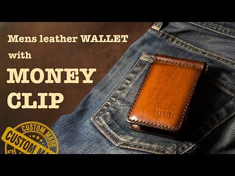 Mens wallet with money clip | Leather wallet | Handmade