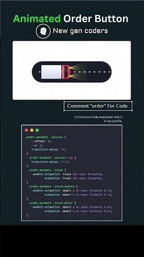 Order button Animation using HTML CSS JavaScript #coding #webdesign #viral #shorts